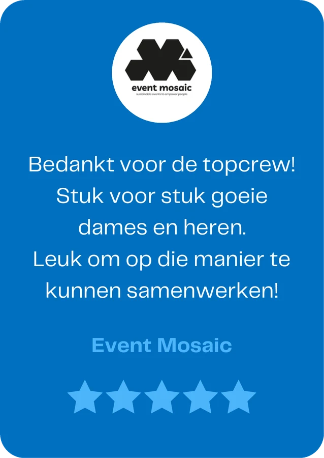 Event Mosaic over Team WAUW: &ldquo;Bedankt voor de topcrew! Stuk voor stuk goeie dames en heren. Leuk om op die manier te kunnen samenwerken!&rdquo;