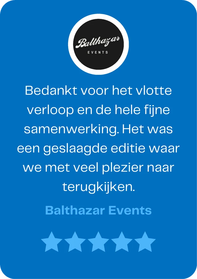 Balthazar Events over Team WAUW: &ldquo;Bedankt voor het vlotte verloop en de hele fijne samenwerking. Het was een geslaagde editie waar we met veel plezier naar terugkijken.&rdquo;