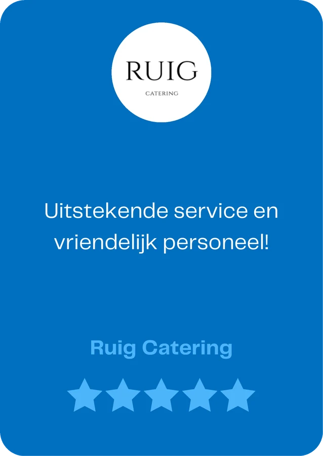 Ruig Catering over Team WAUW: &ldquo;Uitstekende service en vriendelijk personeel!&rdquo;